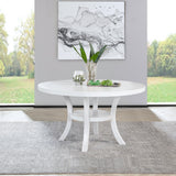 Judd dining table pearl white close-up of shelf