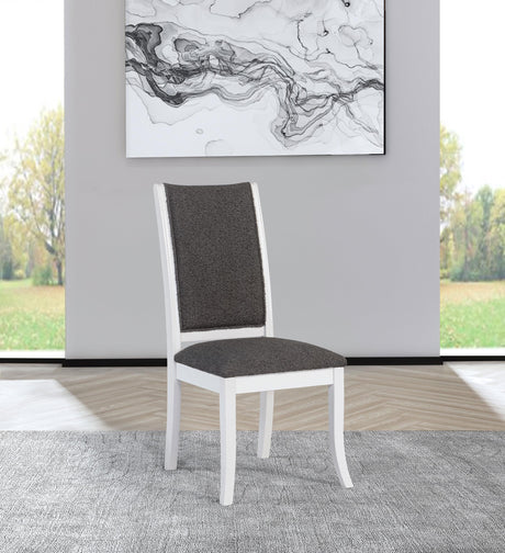 Judd Pearl White Upholstered Dining Side Chair side view