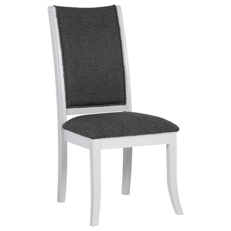 Judd Pearl White Upholstered Dining Side Chair back detail