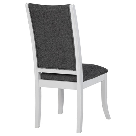 Judd Pearl White Upholstered Side Chair side profile