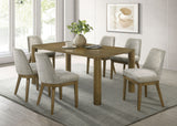 Dining room view of Castlewood Brown Oak 71-inch rectangular dining set