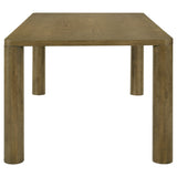 Detail of chair design in Castlewood brown oak dining set