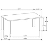 Castlewood Brown Oak 71-inch Rectangular Dining Room Set main view