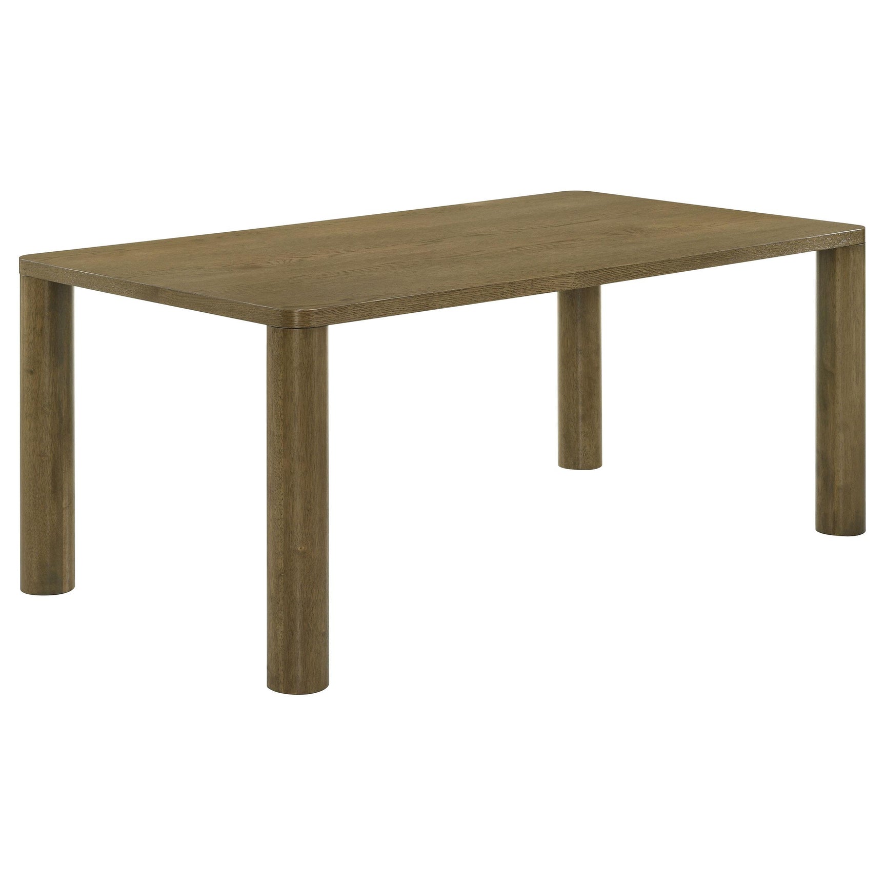 Castlewood dining table corner close-up showing oak veneer finish