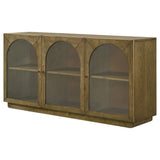 Top surface of sideboard with decorative items