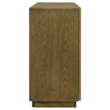 Close-up of sideboard corner construction