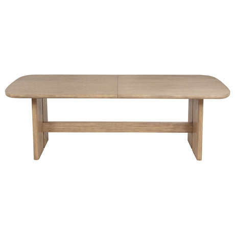 Solid Asian hardwood table legs with beige oak finish