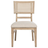 Kailani dining chair back showing woven cane detail