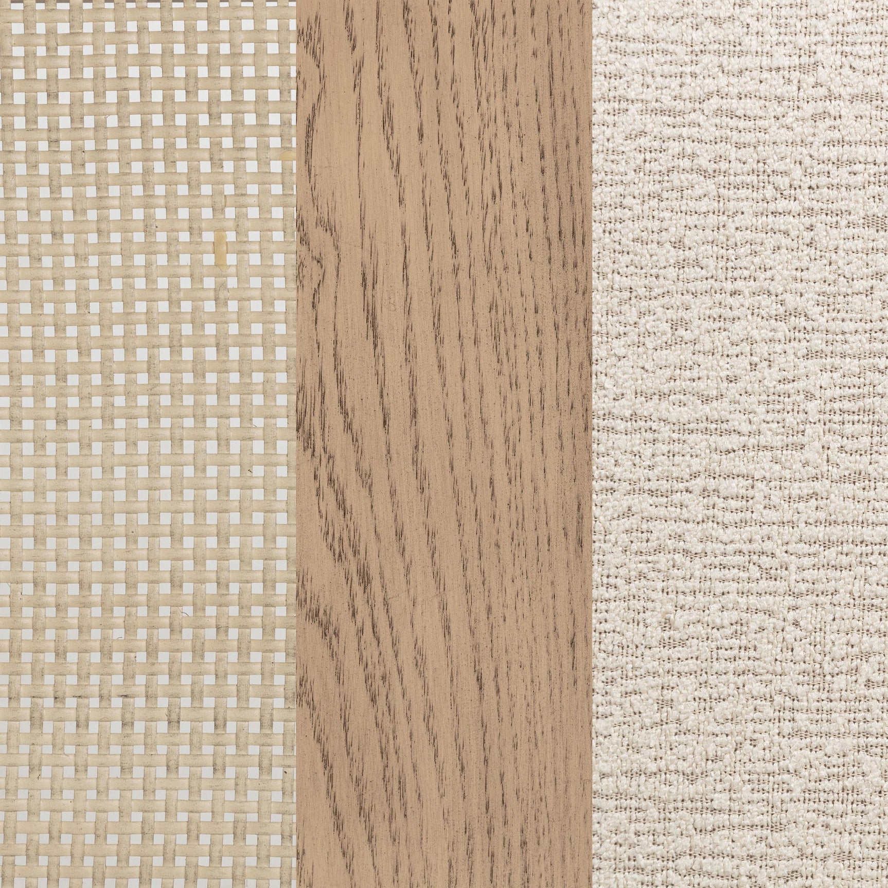 Dining side chair with beige fabric and cane backrest