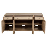 Kailani sideboard cabinet beige oak cabinet doors open