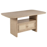 Side view of Kailani Beige Oak Wood Counter Height Dining Set