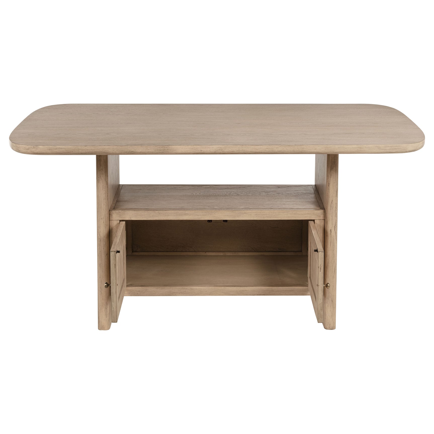 Detail view of beige oak wood finish on Kailani Dining Set