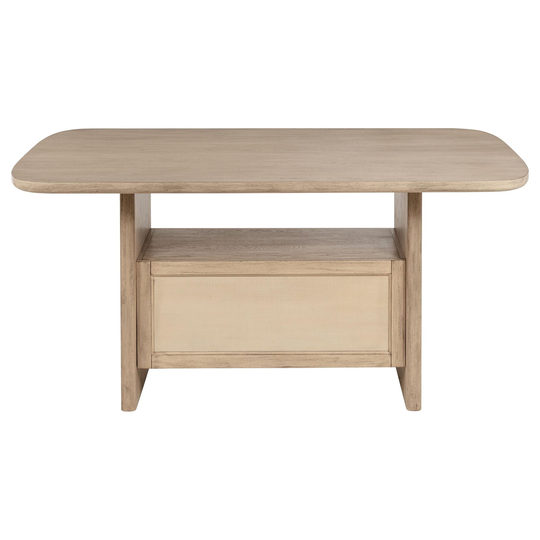 Storage drawer open view on Kailani Dining Table