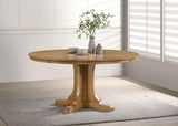 Hartville dining table closeup of oak veneer tabletop edge