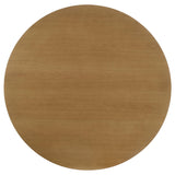 Hartville round dining table side profile showing base