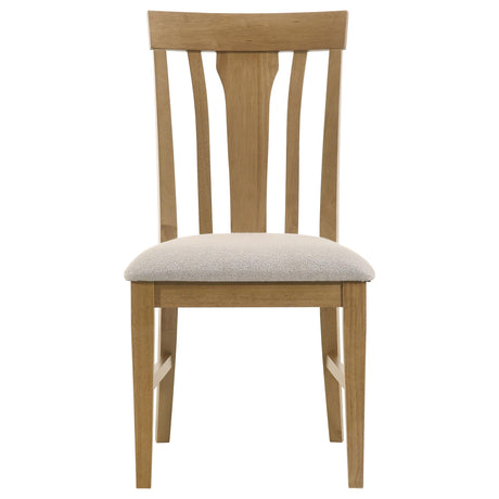 Hartville chair back detail with sculpted slat design