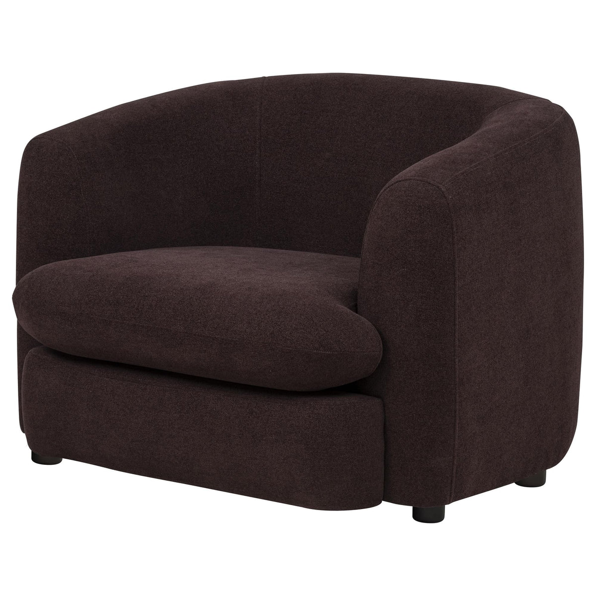 Delroy Stationary Accent Chair in Aubergine Polyester Upholstery — product image 3
