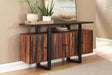 Ditman Server grey Sheesham wood with black iron accents front view