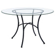 Kline 48-Inch Round Glass Top Dining Table Matte Black — product view