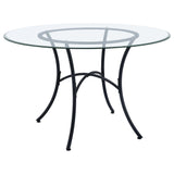 Kline 48-Inch Round Glass Top Dining Table Matte Black — product view