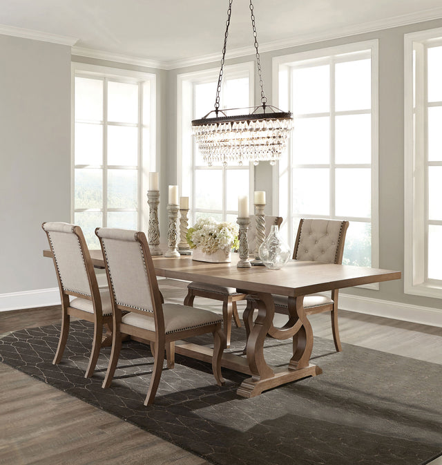 main view of Brockway Brown Extension Leaf Dining Room Set dining room furniture