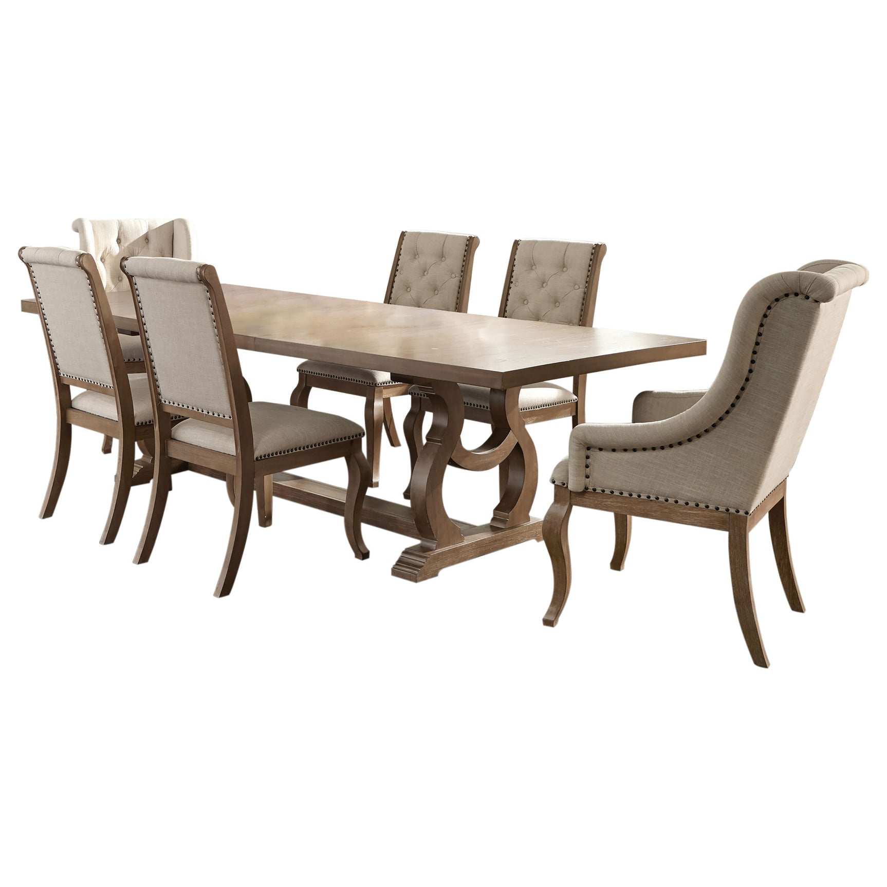 detail view of Brockway Brown Extension Leaf Dining Room Set dining room furniture