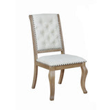 Brockway Cove tufted side chairs set of 2 in cream and barley brown, front view