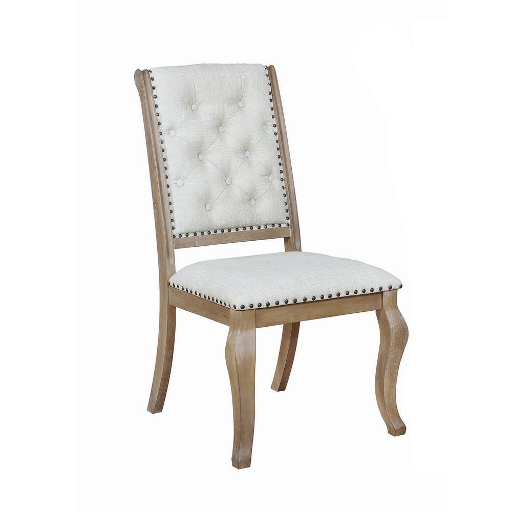 Brockway Cove Tufted Side Chairs Cream And Barley Brown (Set Of 2) - Ella Furniture