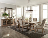 Back view of Brockway Cove arm chair showcasing tufted upholstery and rolled arms