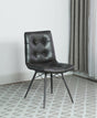 Aiken Tufted Dining Chairs Charcoal set of 4, front angle