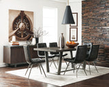 Side view of Aiken Dining Chair showing tufted back