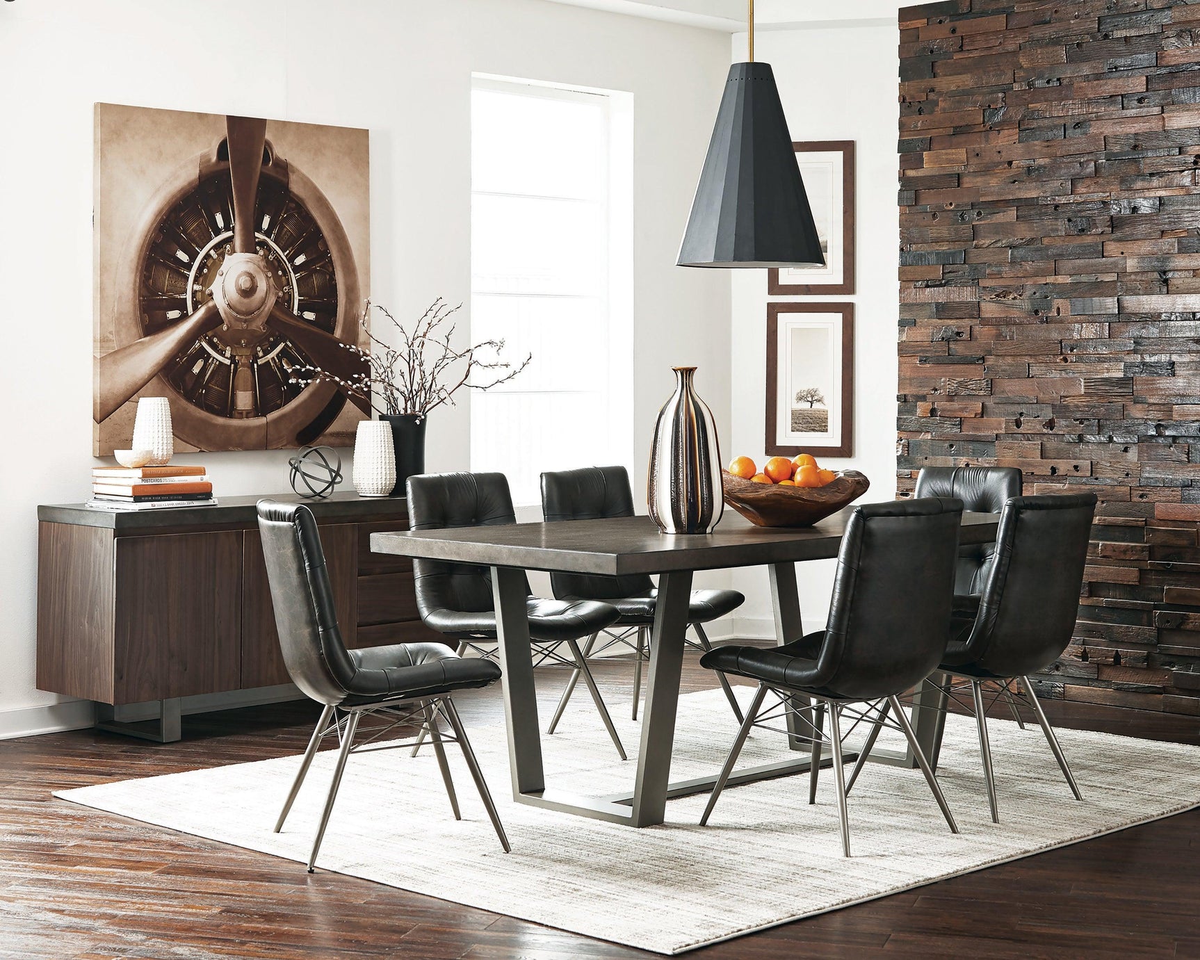 Side view of Aiken Dining Chair showing tufted back