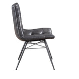Bent wood legs and metal cross braces of Aiken Dining Chair