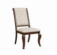 Brockway Cove Tufted Dining Chairs Cream And Antique Java - front view close-up