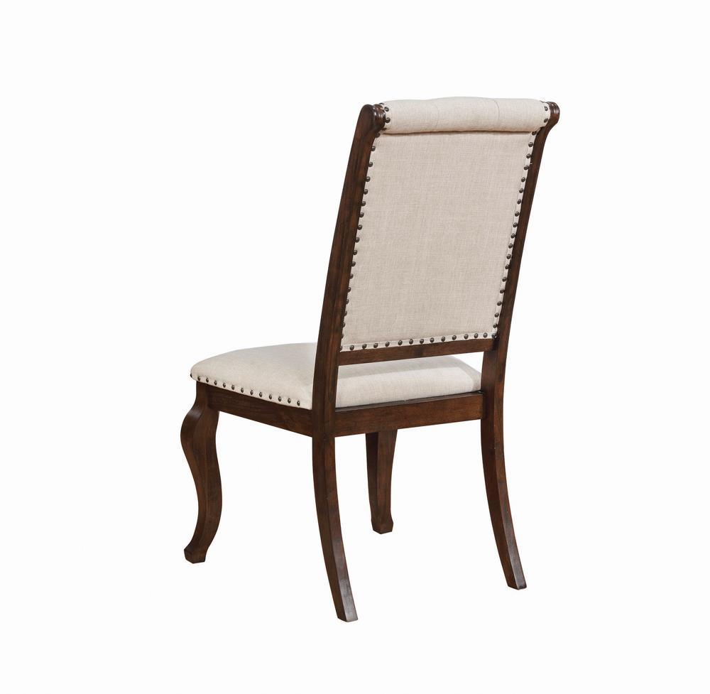 Brockway Cove Tufted Dining Chairs Cream And Antique Java - upholstered tufted back detail