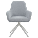 Top view of Abby dining table showing white gloss finish and chrome legs
