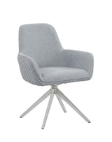 Side view showing flare arms and textured upholstery on Abby Chair