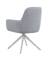 Abby Flare Arm Dining Chair angled showing bucket seat design