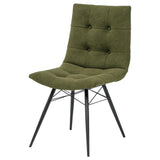 Aiken fabric upholstered dining chair set of 4 arranged around a dining table