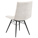 Front view of chair with seat dimensions visible