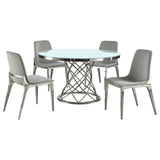 Room view of Irene Gray Round Glass Top Dining Set dining furniture