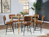 Side view of Partridge Sheesham Camel Counter Height Dining Set