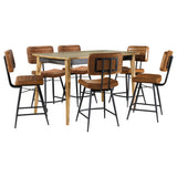 Detail view of sheesham wood finish on dining set