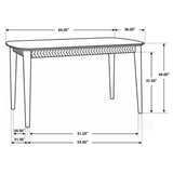 Angle view of dining set in room setting