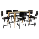 Detail of espresso finish on dining set