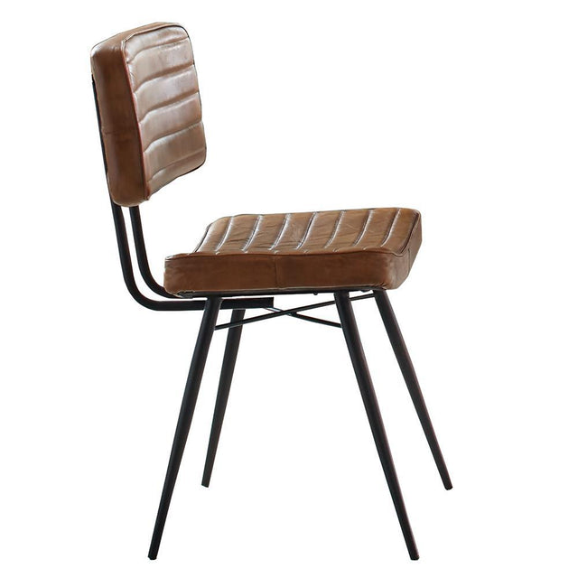 Misty Padded Side Chairs Camel And Black (Set Of 2) - Ella Furniture