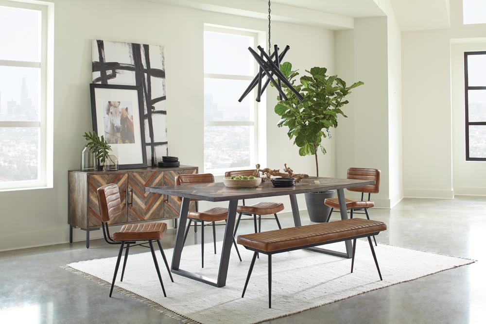 Misty Padded Side Chairs Camel And Black (Set Of 2) - Ella Furniture