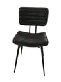 Partridge upholstered side chair in espresso goat leather with tufted seat and back