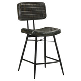 Partridge stool close-up on seat and backrest with channel tufting