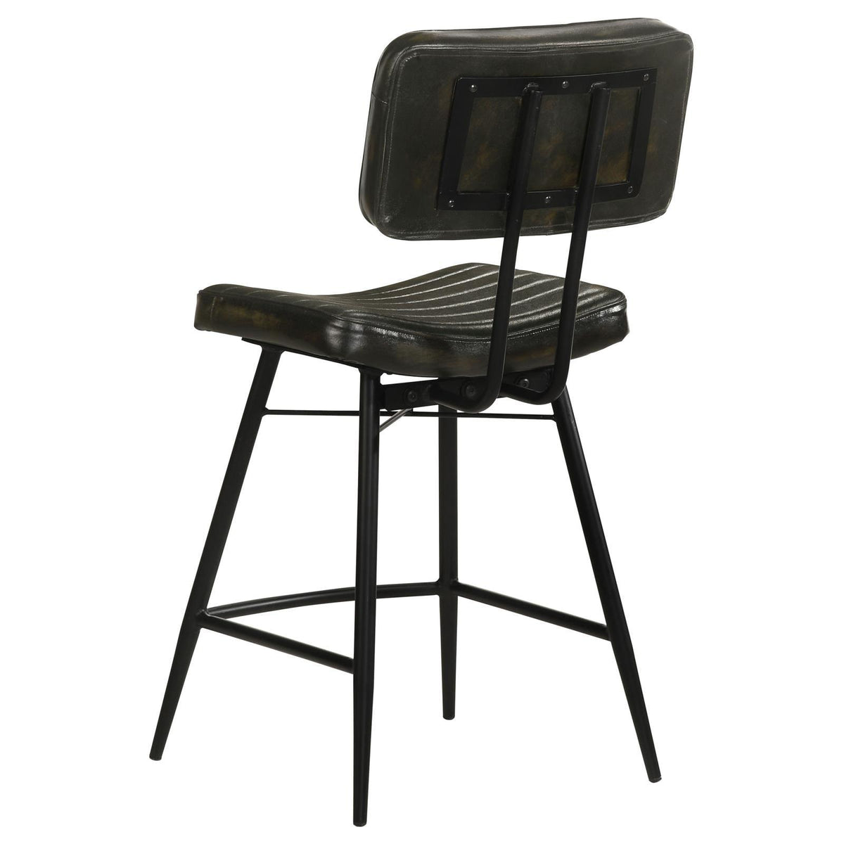Partridge stool displaying flared tapered iron legs